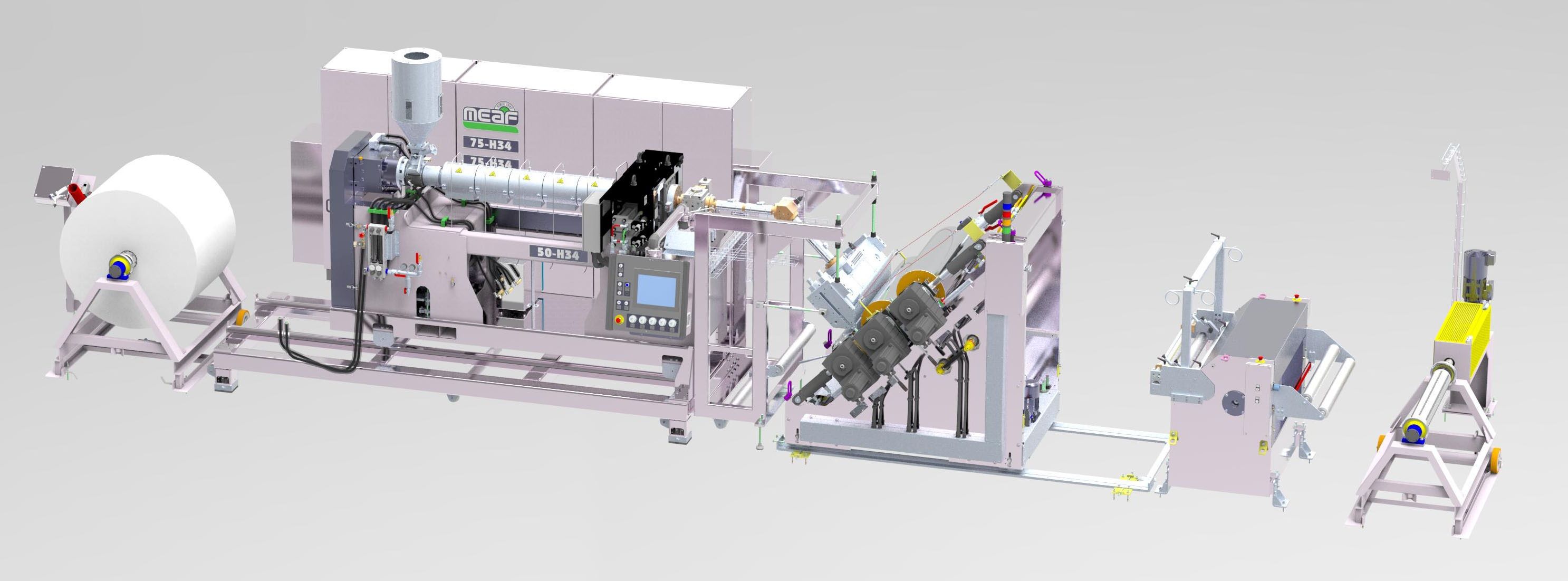 Physical foaming added to extruder test line