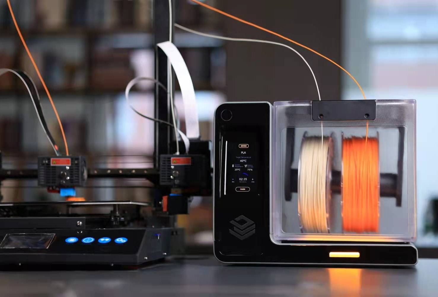 Filament drying accessory for 3D printers