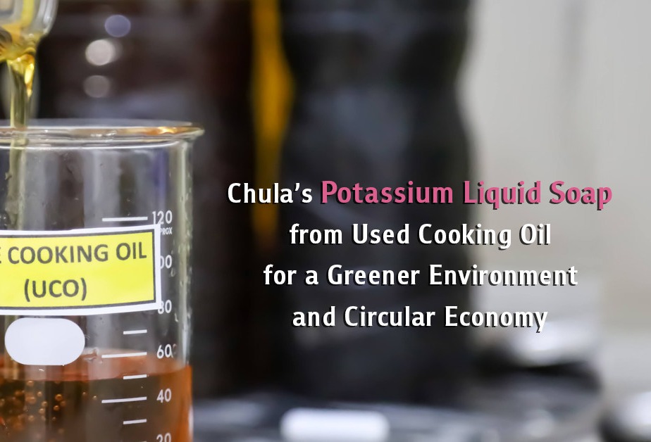 Sustainable potassium liquid soap from used cooking oil