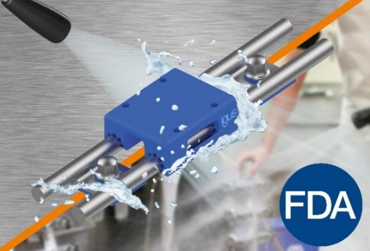 Hygienic linear guide using high-performance polymer
